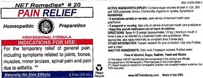 Pain Relief 2 Oz Bottle Label (Pain Relief 2 Oz Bottle Label)